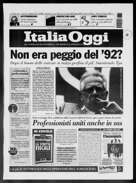 Italia oggi : quotidiano di economia finanza e politica